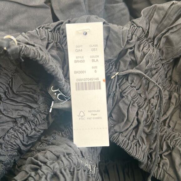 NWT J.Crew Womens Black V-Neck Sleeveless Smocked Waist Dress Size 6 - Picture 5 of 6